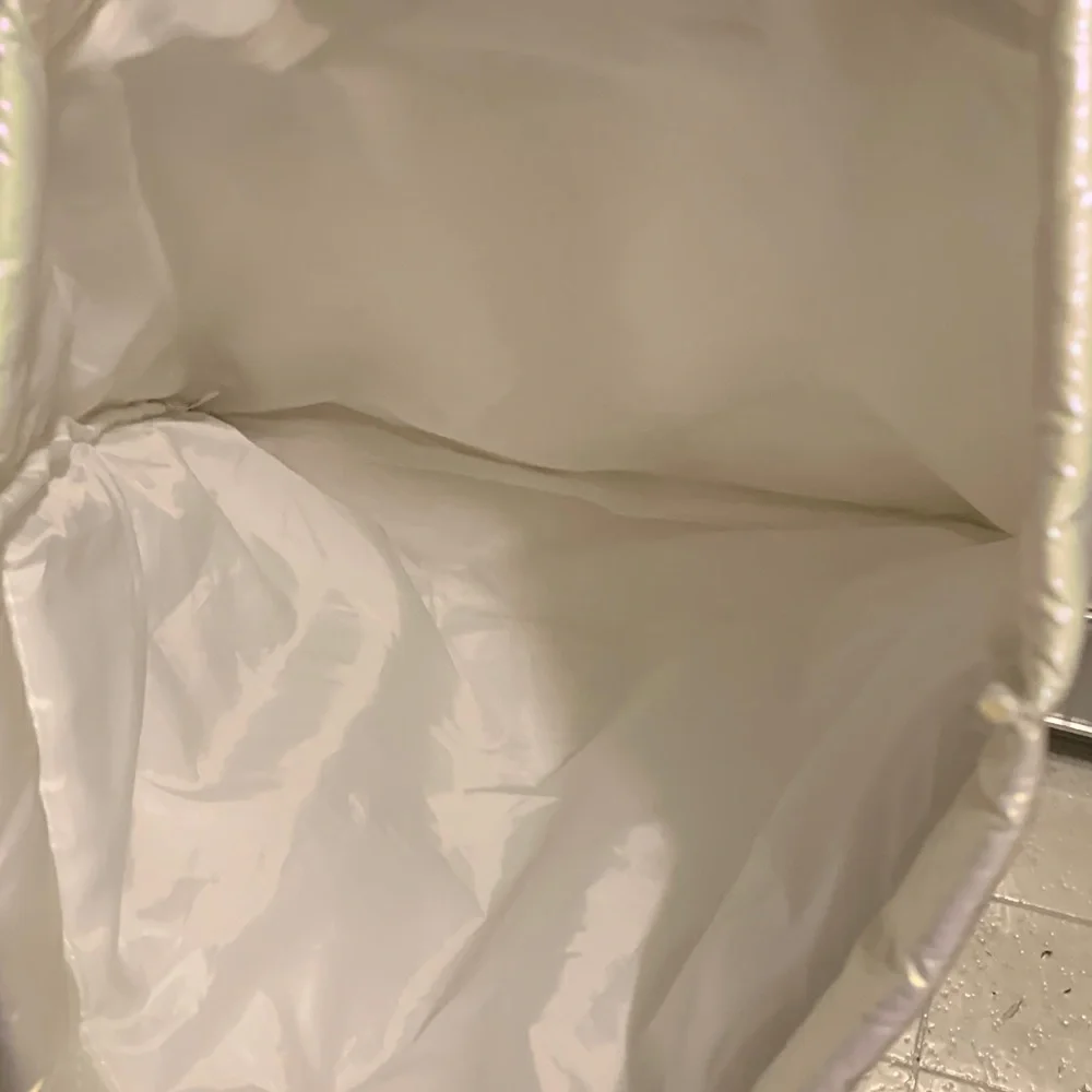 Bath & Body Works White Iridescent Quilted Tote Bag